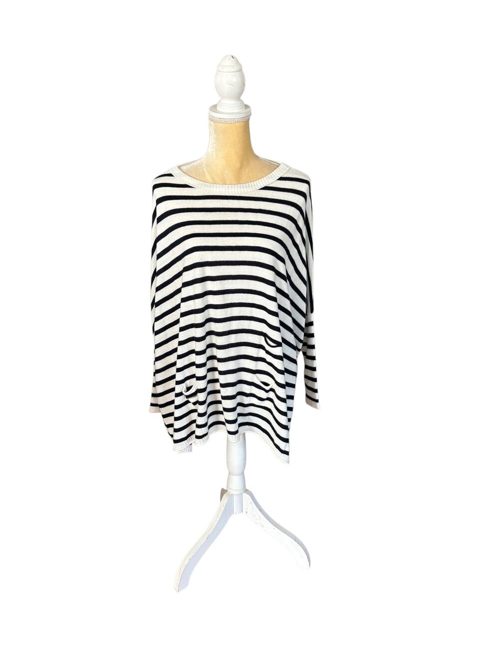 MERSEA Catalina Sweater Navy Stripe One Size Travel Resort Nautical